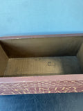Country Christmas Primitive Style Wooden Planter or Storage Box with Leather Handles AS IS (READ DESCRIPTION CAREFULLY)