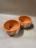 Pair Of Floral Condiment Dishes