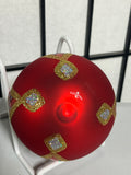 Waterford Vintage Holiday Heirlooms Frosted Glass Ball Ornament Y