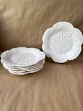 White Bordallo Cabbage Salad Plates - Set Of 6