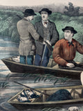 American Hunting Scene; Wild Duck Shooting Print - See Description
