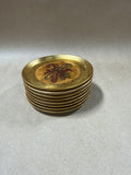 8 Gold Candy Cane Coasters