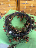 Rustic Farmhouse Style 20"D Wreath with Faux Berries