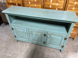 Turquoise/Teal Painted Console Cabinet