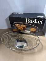 Silver Plate Bread Basket With Basket