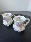 Pair of Allyn Nelson Collection England Violets Fine Bone China Mugs