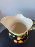 Tracy Porter Style Large Ceramic Pitcher Vase with Lemon Motif