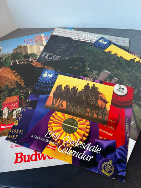 6-Piece Vintage Budweiser Clydesdale Calendars