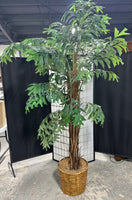 8.5FT Artificial Fish Tail Palm Tree in Basket Planter