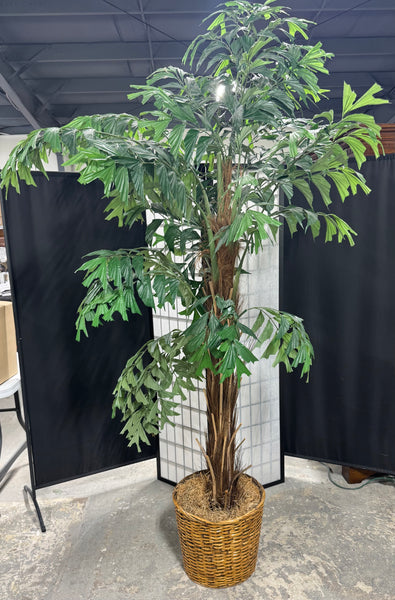 8.5FT Artificial Fish Tail Palm Tree in Basket Planter