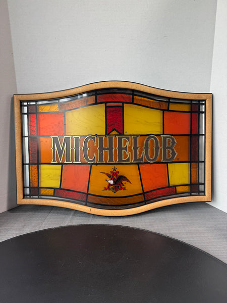 Michelob Vintage Stained Glass Style Bar Sign
