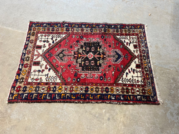 (H) Hand Woven Multi Color Rug, 55"x40", AS IS ***READ DESCRIPTION***