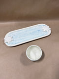 Snowflake Fired Up Pottery Oval Platter And Bowl
