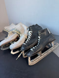 2 Pairs of Black & White Vintage Ice Skates