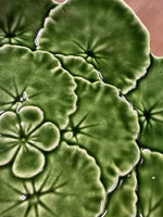 (B) Set Of 4 Dark Green Belo Faience Green Salad Plates