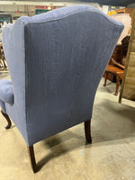 Henredon Blue Wing Back Chair, A