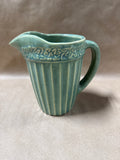 (G) Green Stoneware Pottery Pitcher