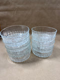 Set Of 8 Arcoroc France Marked Diamond Starburst Clear Glass Bowls