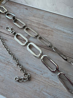 Retro Silver Tone Chain Adjustable Belt