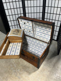 Petite Steamer Trunk on Casters with Leather Side Handles