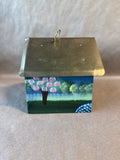 Painted Outdoor Scenery Metal And Wood Birdhouse