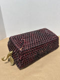 Rectangle Wicker Basket With Brass Swans