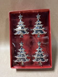 Lenox Silver Tone Christmas Ring Napkins - Set Of 4 // 3 Sets Available// PRICED INDIVIDUALLY (H)