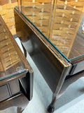 Harden Pair of Drop Leaf End Tables with Protective Glass