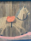 Mosaic Rocking Horse with Die Cut Pieces Wall Art