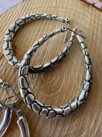 (D) Pair of Silver Tone Earrings