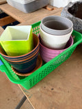 (B)Lot of Five Colorful Planters