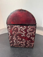 Scroll Embossed Metal Decorative Trunk