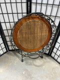 Round Metal Folding Accent Tray Table