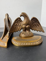 Pair of Antique James Graham 13 Star Solid Bronze Eagle Bookends