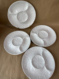 Set Of 4 White Artichoke Plates