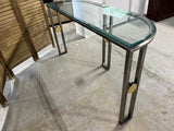 Demilune Glass Top Console Table