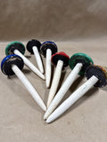 Set Of 7 Ceramic Mushroom Garden Stakes READ DESCRIPTION