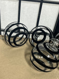 6 pc Black/Clear Glass Ornaments, Lot R