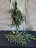 Pair of Lighted Faux Fir Swags