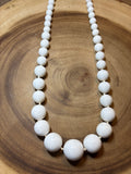White Plastic Beaded Necklace