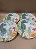 Pier 1 Imports Seahorse Melamine Plates - Set Of 4