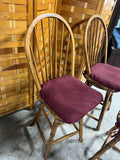 Windsor Style 24" Bar Stools, Set of 3