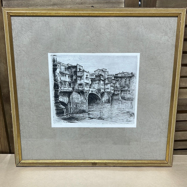 Signed Lithograph in Gold Frame