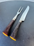 2-Piece Vintage Carving Set with Faux Stag Horn Handles