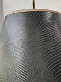Stiffel Brass Candlestick Lamp with Reptile Leather Shade (WORKS)