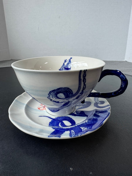 Anthropologie From the Deep Cup & Saucer Set