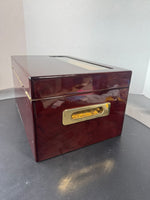 Quality Importers Venetian Cherry Wooden & Glass Humidor with Key & Accessories