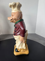 (A) Resin Pig Chef Statue