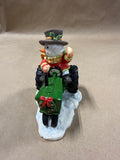 Waving Snowman On John Deer Tractor With Box
