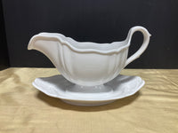 Large Gravy Boat w/ Attached Saucer